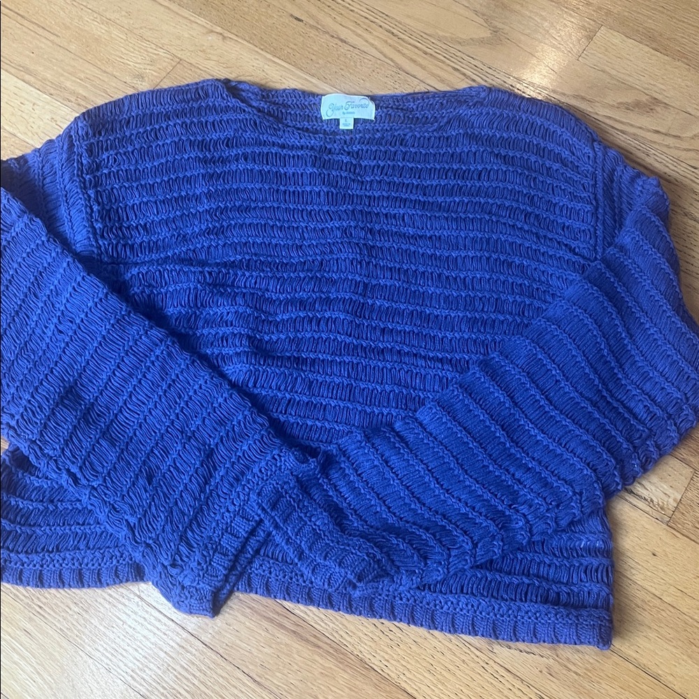 NWT Pacsun Your Favorite Blue Knit Sweater Size Large